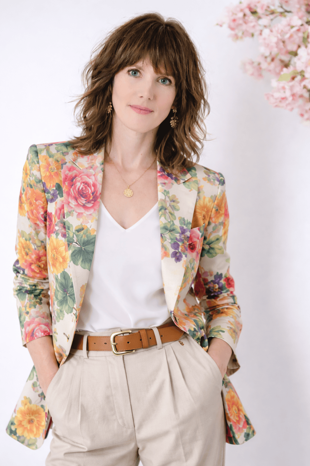 Elegant portrait in floral attire ulli konig hair Elegant portrait in floral attire ulli konig hair