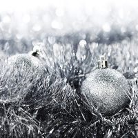 silver christmas ball on christmas background