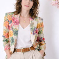 Elegant portrait in floral attire ulli konig hair